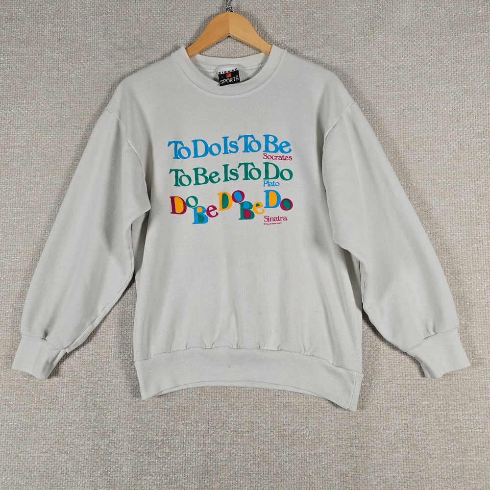 VTG 90s Signal Sports Philosophy Sweatshirt Socrates Plato Sinatra L FITS SMALL‎